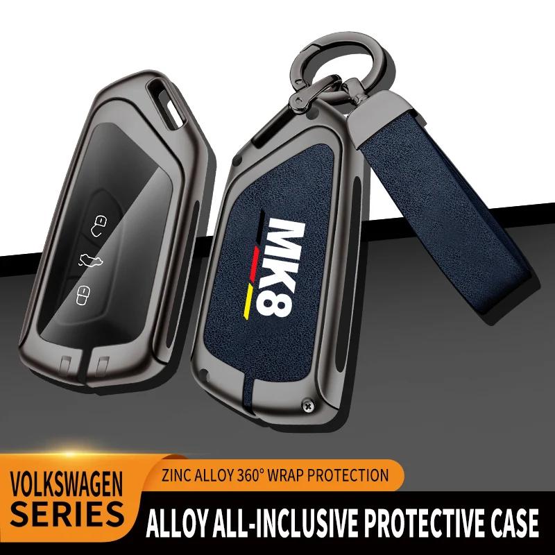 Auto Tpu Zinc Alloy Key Case Bag For Vw Volkswagen Golf 8 Mk8 Car Key Chain Car Metal Key Shell Interior Decoration Accessories