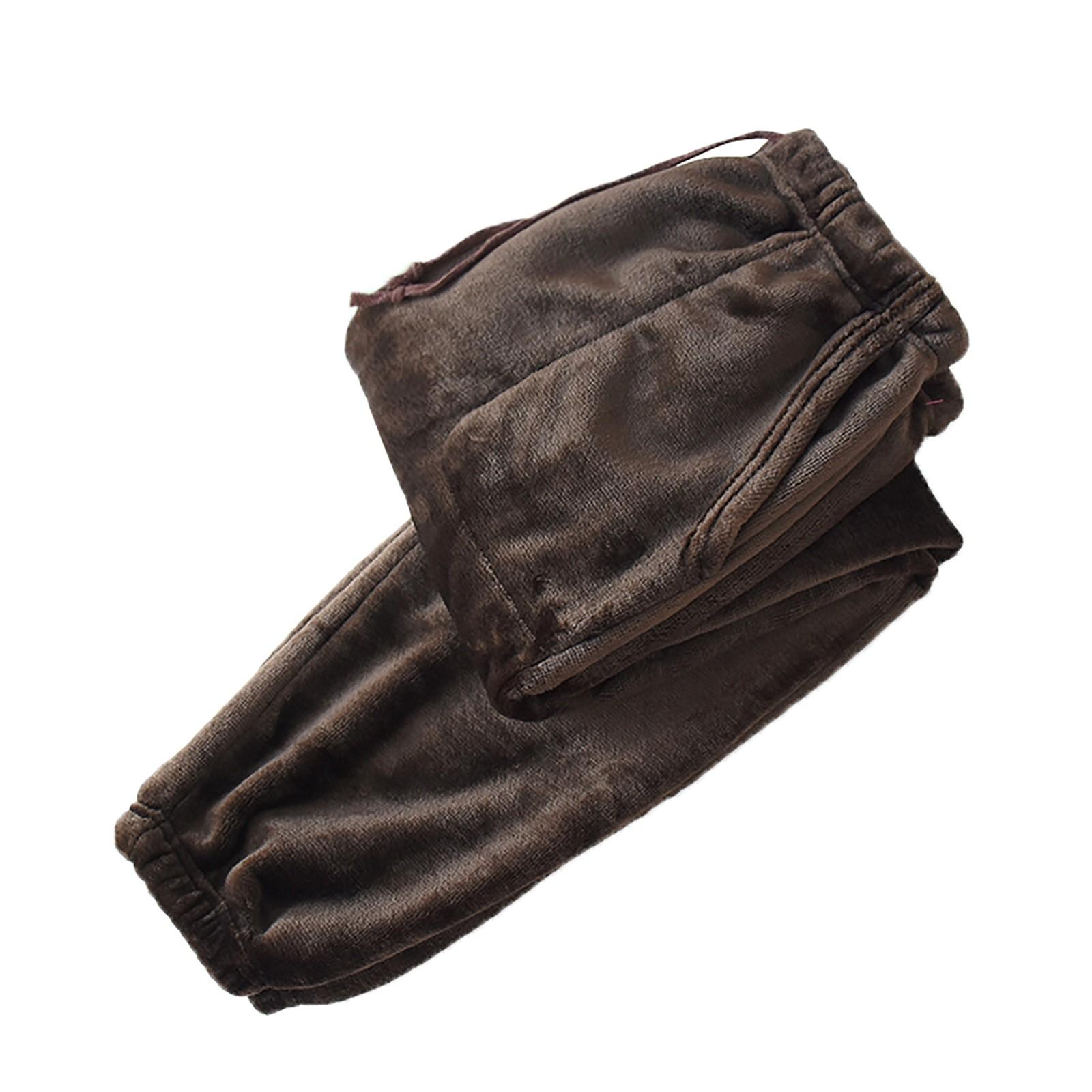 

Мужские термофлисовые карманы с утолщенной флисовой подкладкой, повседневные спортивные брюки, пижамные брюки L кофейный