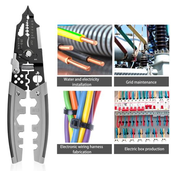 

Инструмент для зачистки проводов Yousheng 28-в-1, обжимной инструмент для кабеля с нескользящей ручкой, компактный портативный многофункциональный инструмент для зачистки проводов, профессиональный электроинструмент