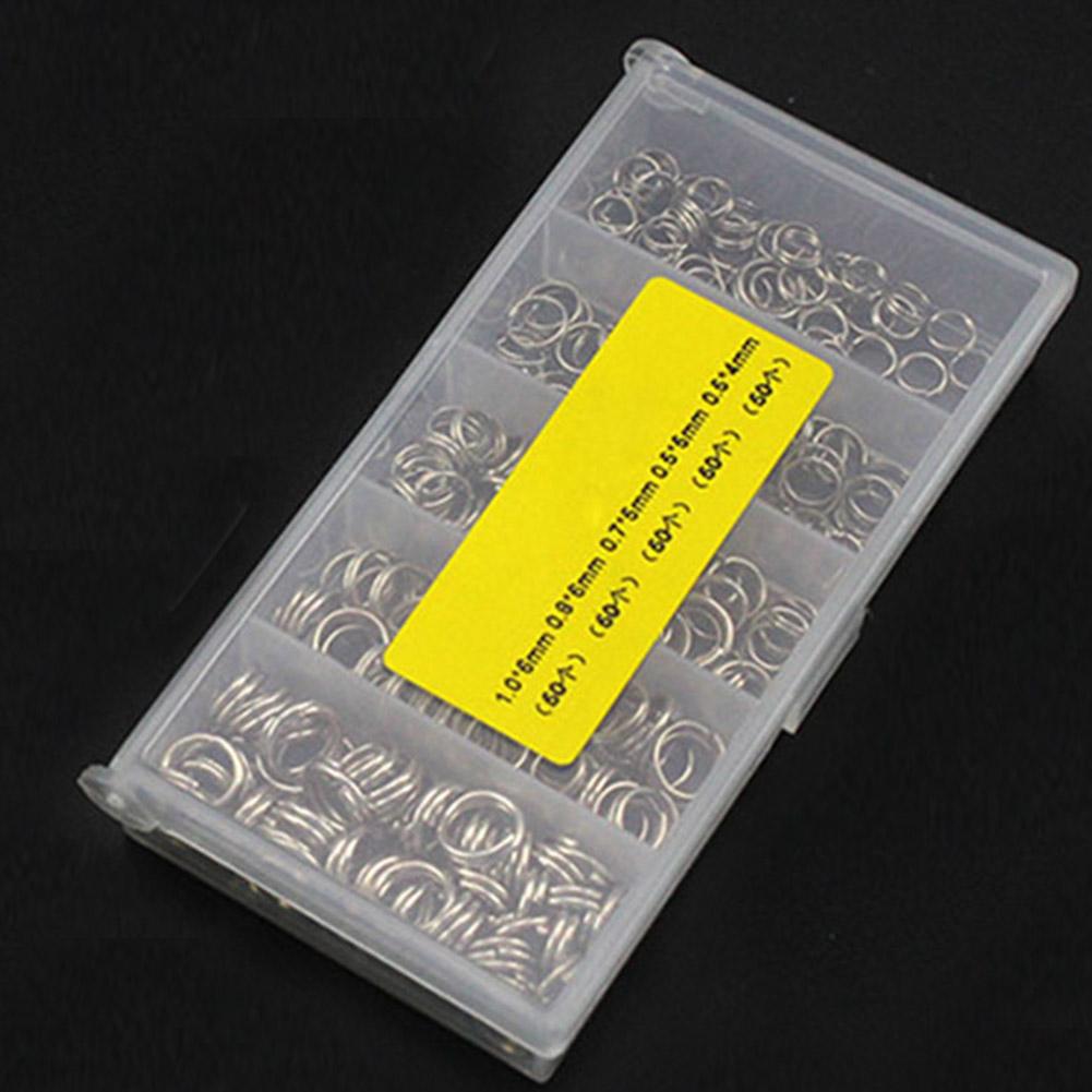 5-Size Fishing Connector High Carbon Steel Fishing Double Ring Connector Heavy Duty for Crank Hard Bait Accessories Tackle