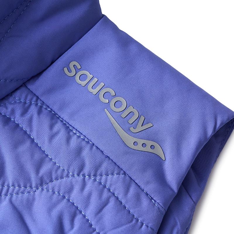SAUCONY Solid Color Casual Zip Collar Vest Women Vests Light-Purple Blue SC1249042A-BL36