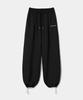PRINOAR [Fleece Lined] Small Sports String One-Pleat Wide Pants - Black