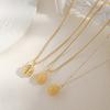 GEMCHIC Women's 3D Durian Pendant Necklace, Real Gold Plated Copper Fashion Sweater Chain