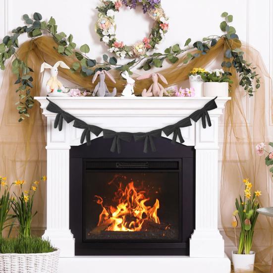 Yousheng 6Pcs Red Velvet Bow Tie Wreath Bowknot Garland Christmas Decor Home Entryway Indoor Holiday Decoration with Ropes