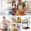 Pot Lid Holder Stainless Spoon Stand With Removable Drip Tray Stainless Pan Lid Rack For Kitchen Home Pantry Counter Restaurant