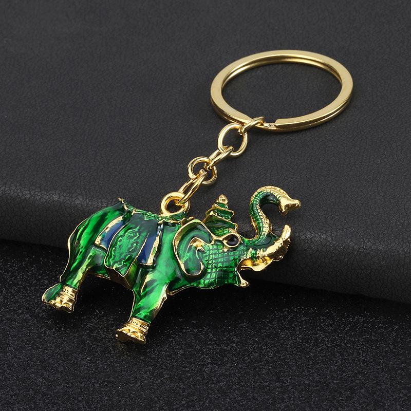 Elephant Keychain Vintage Creative Colorful Animal Pendant for Car Bag Decoration Cute Girls Accessory