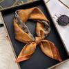 70x70cm Lightweight Cotton Silk Square Scarf With Boho Floral Print Breathable Neck Wrap Women