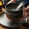Japanese Rice Salad Soup Bowl Rice Ceramic Bowl Soup Noodle Bowl Creative Tableware Retro Simple Home Bowls Zero Waste Salad