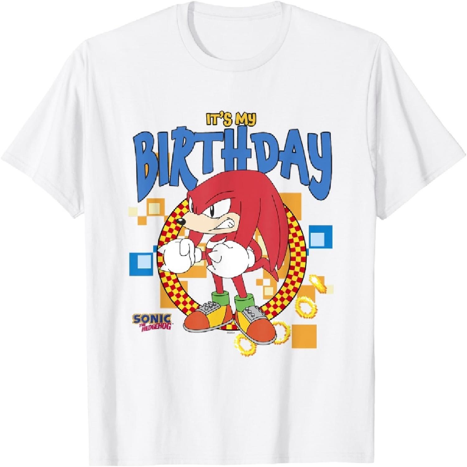 

Sonic The Hedgehog Birthday It s My B-Day Knuckles T-Shirt XXXXXL білий