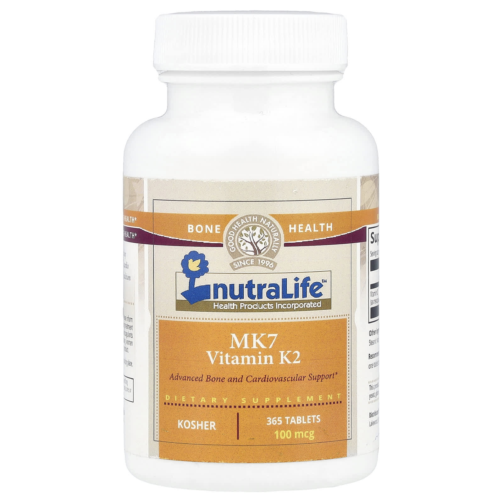 

Mk7 Vitamin K2, 100Mcg, 365 Tablets