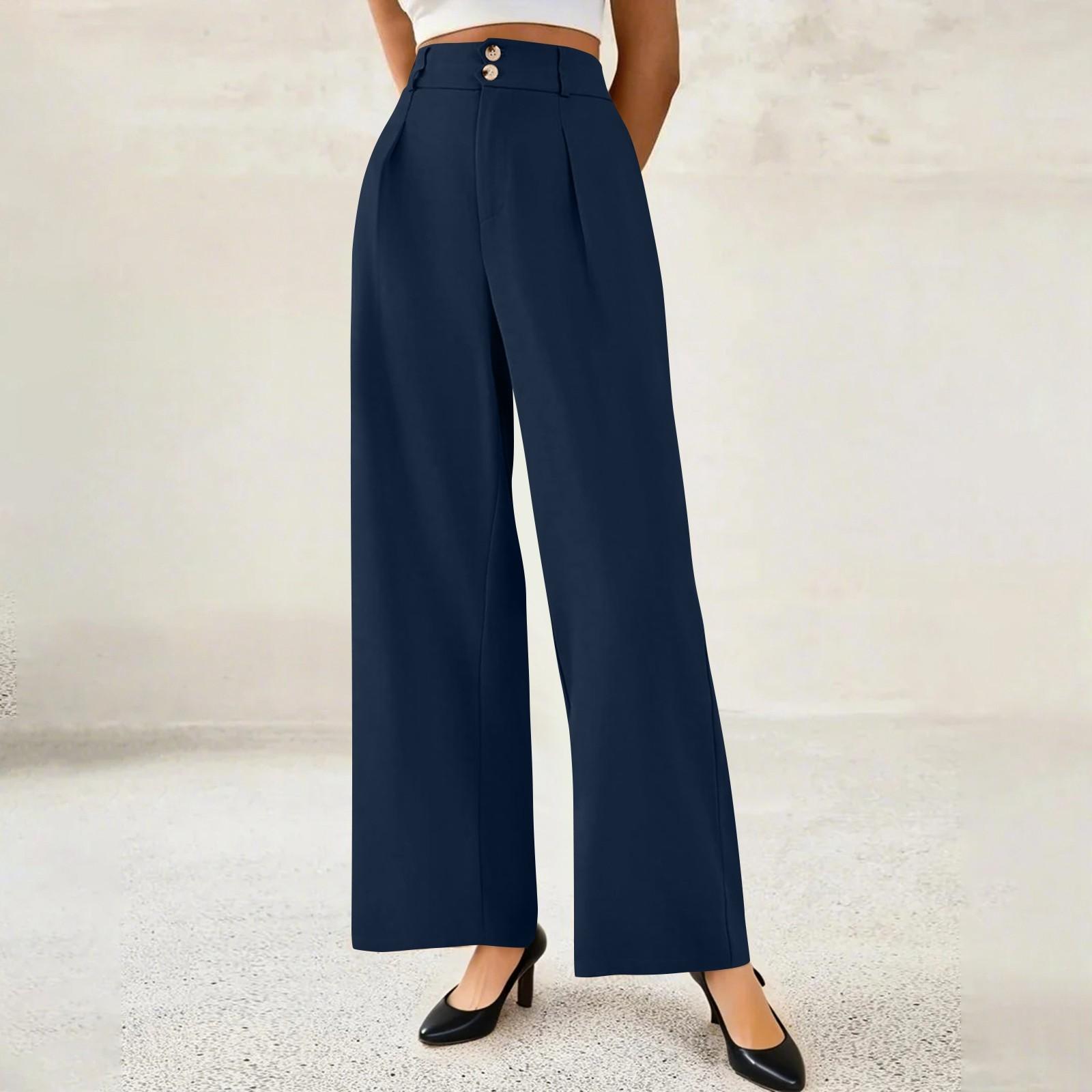 

Women s Fashion Drape Premium Wide Leg Formal Pants XL Темно-синій