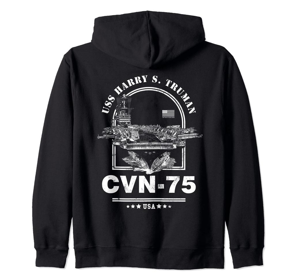 US Navy Aircraft Carrier Harry Truman Harry Hoodie CVN-75 S. (USS S. Truman) Zip-Up