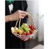 Nordic style rattan glass fruit basket snack plate retro living room storage candy box light luxury tea table handheld fruit plate