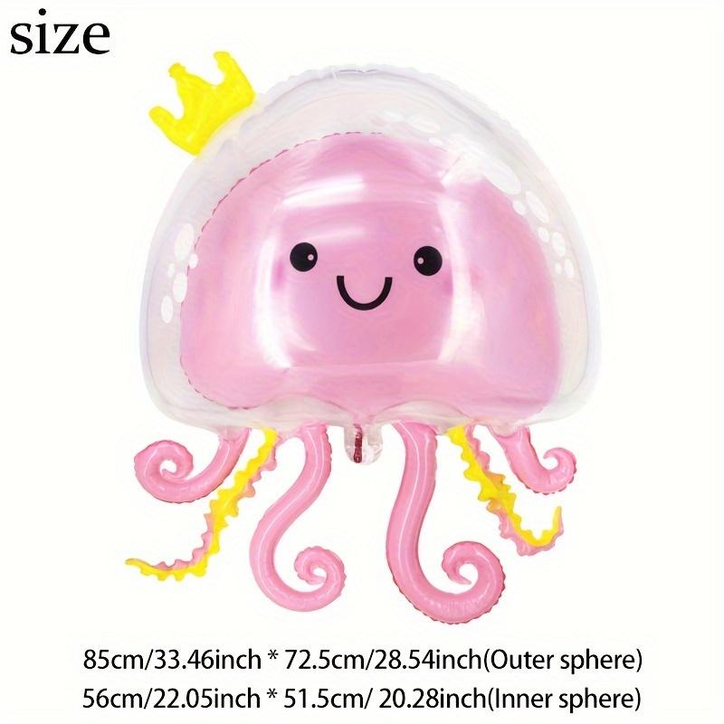 Jellyfish Aluminum Foil Balloon 2-piece Set - Ocean Themed Birthday Party Decorations, Mermaid Party Supplies, Gender Revealing Shower Photo Props