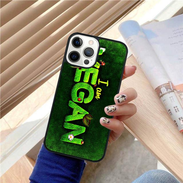 Vegan Vegetarian Quote Phone Case For iPhone 17 Air 15 16 Cover  14 11 13 Pro Max 12 Plus Max Cover Coque