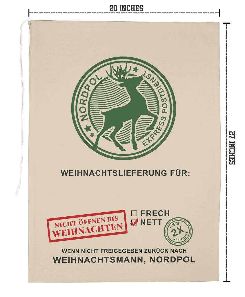 Printtoo 2 Pcs Santa Gift Sack for Kids Presents Xmas Bag Christmas Sack Personalized Bags Large 27x20 Inch