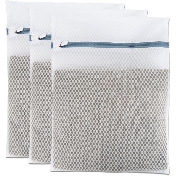 Lingerie Bags for Washing Delicates 3Pcs, Laundry Wash Bag, Honeycomb Mesh Laundry Bag 12x16 Inch Medium 3