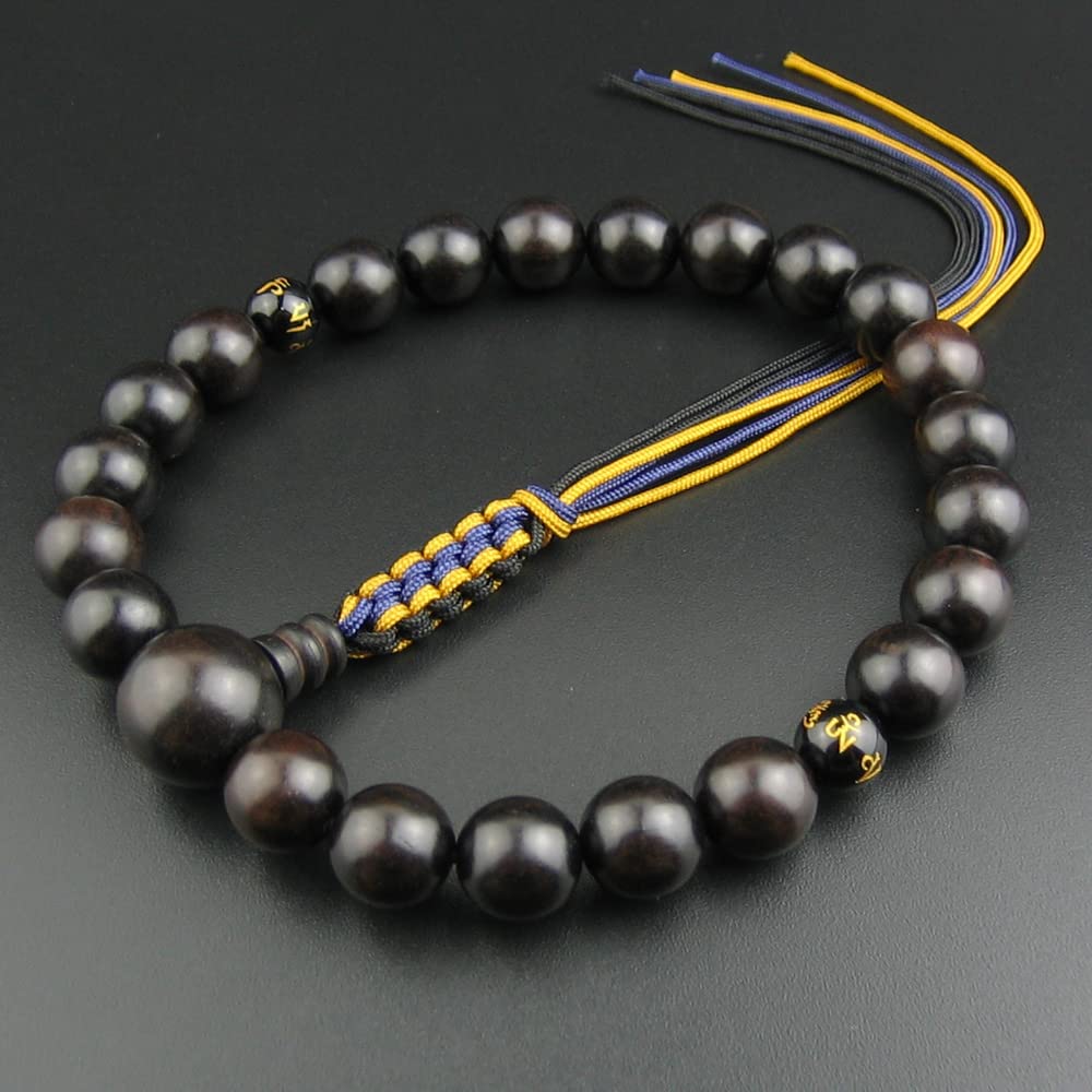 [WONDERFUL LOTUS Myorenka] Myorenka Buddhist Prayer Beads for Men, Jodo Shinshu, 22 Beads, Ebony, Two-Color Tassel, Buddhist Altar Accessories,
