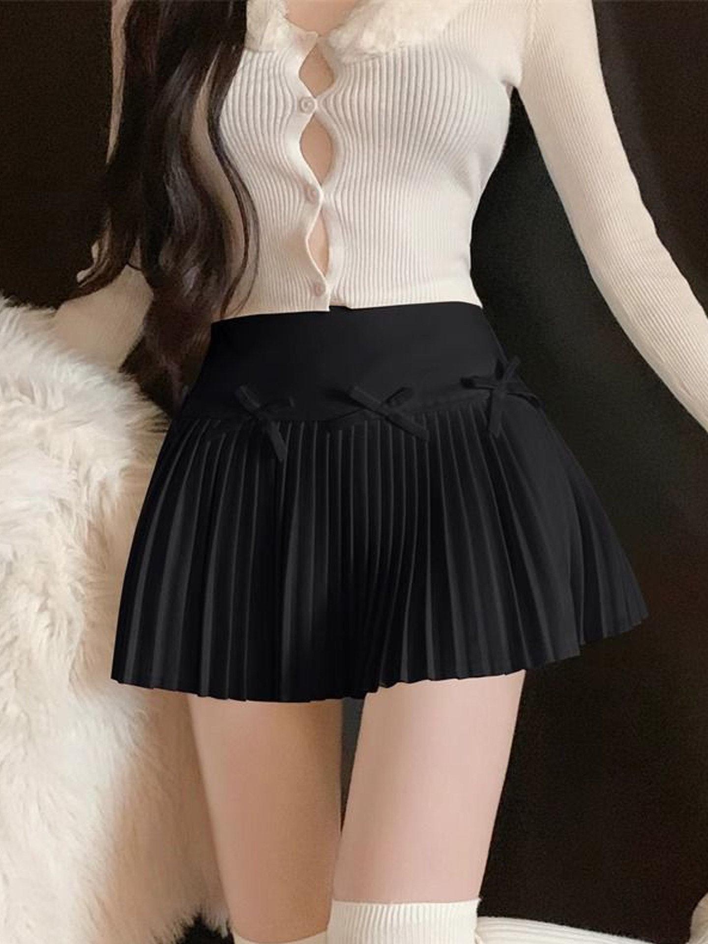 

A-Line High-Waisted Wool Pleated Skirt - Women s Autumn/Winter Fashion XS