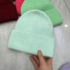 Hat Women's Autumn and Winter Wool Hat Casual Warm Versatile ins Knitted Hat Solid Color Light Board Cold Hat Men's Trend