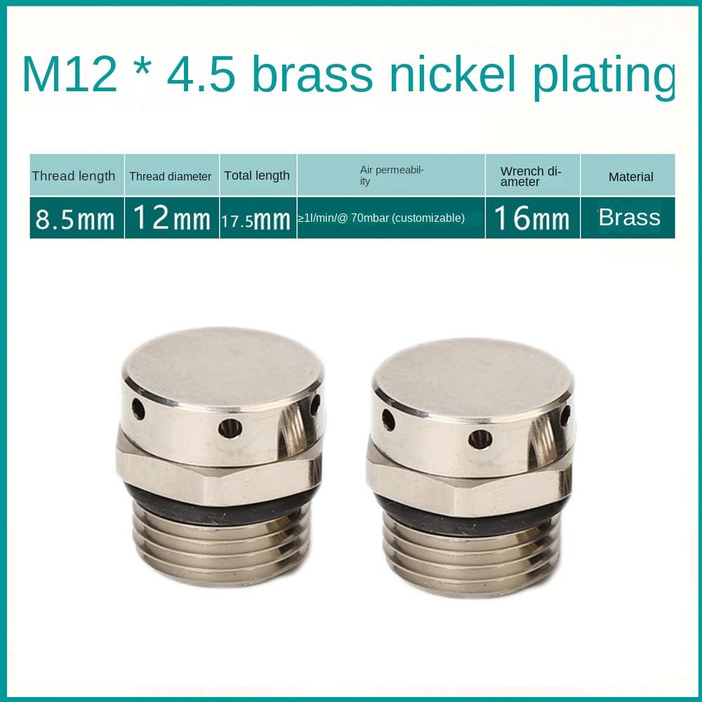 Nickel Plated Air Vent Plug Breather Brass Vent Valve Durable Drainage Valve  Worker