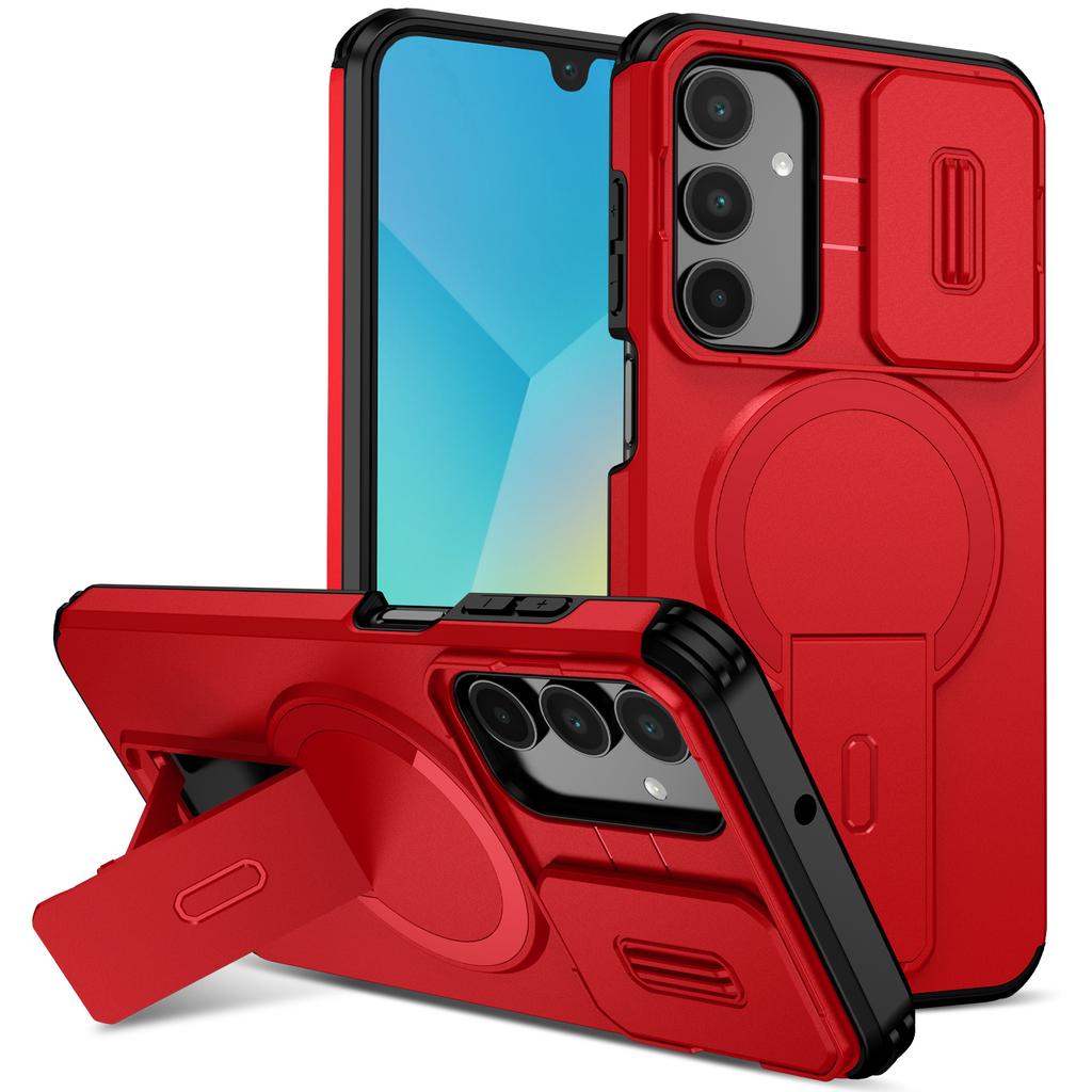 Magnetic Folding Stand Armor Case For Samsung Galaxy A16 A26 A36 A56 S25 S24 Slide Camera Protect Kickstand Shockproof Cover