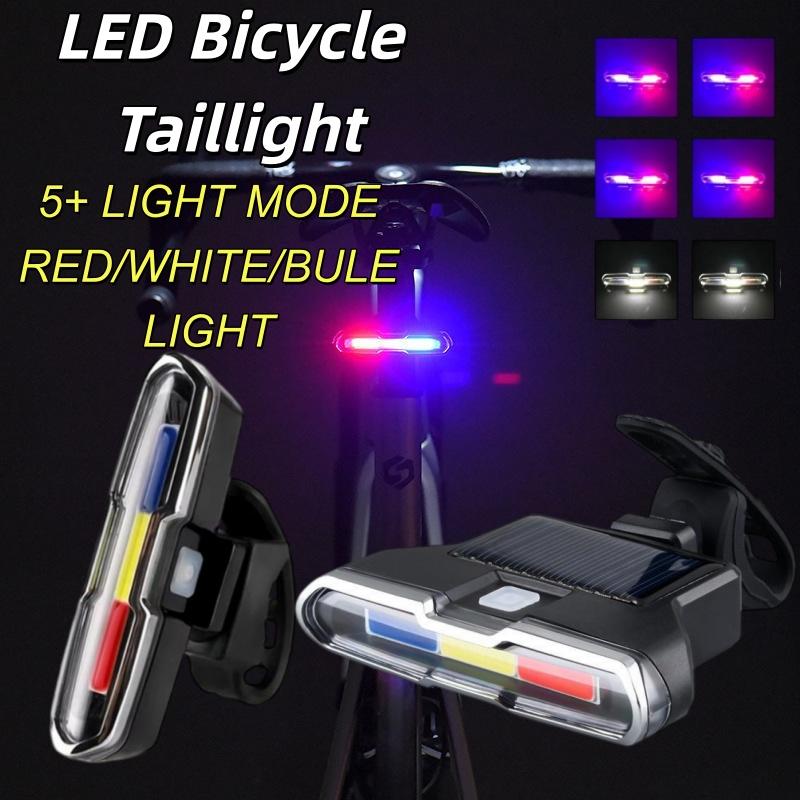 USB Rechargeable LED Bicycle Taillight IP65 Waterproof Rear Light for Mountain Bike Commuting Cycling Safety