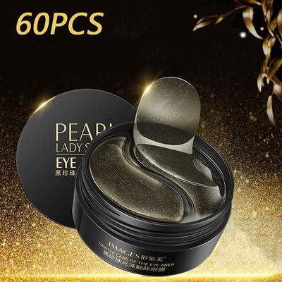 60Pcs Black Pearl Eye Mask Collagen Gel Anti-Wrinkle Nourishing Brightening Eye Patch