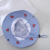 Summer Parent-Child Plaid Heart Wide Brim Sun Hat - Stylish Travel Vacation Fisherman Hat for Kids with Sun Protection