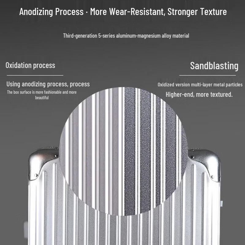 Ruidemu Classic All-Aluminum Magnesium 20-inch Suitcase