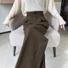 High Waist Pants Women Straight Black Office Trousers Fashion Button Loose Spring Streetwear