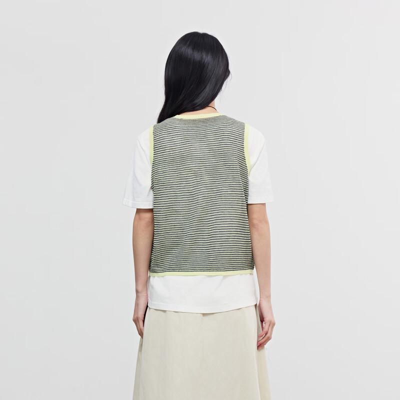 Elva's Island Women's Color-block Striped Knit Vest