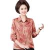 Elegant Mulberry Silk Long Sleeve Lapel Shirt for Middle-Aged Women