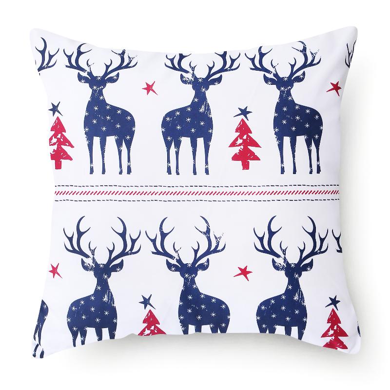 45x45cm Weihnachten Frohe Weihnachten Dekorativer Druck Muster Kissenbezug Zuhause Wohnzimmer Sofa Dekokissenbezug