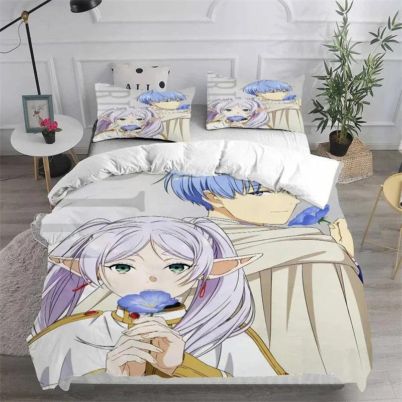 

3D Print Anime Frieren Bedding Set,Duvet Cover Comforter Bed Set Quilt Cover Pillowcase,King Queen Twin Size Boys Girls Adultse 70x133cm 2pcs