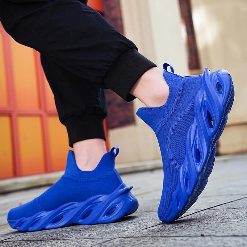 Trend Red Men's Running Shoes Knit Platform Blade Sneakers For Men High Top Socks Slip-on Walking Shoes Women tenis masculino