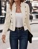 Retro Suede Double-Breasted Jacket with Decorative Buttons