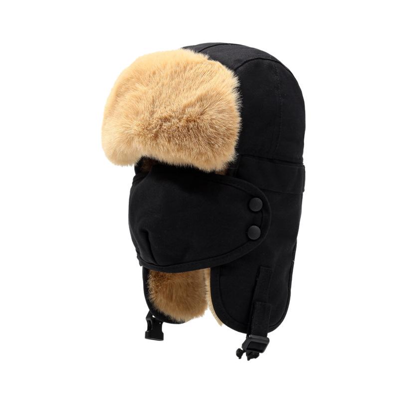 Winter Hat Men Women Bomber Hat with Mask Neck Protection Outdoor Hat Warm Hat Thick Driving Cold-Proof Hat
