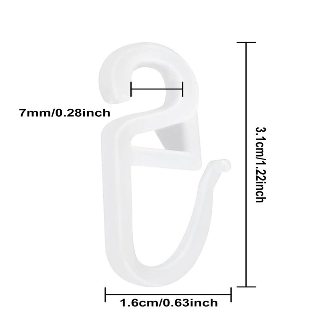 50Pcs S Shape Curtain Rails Gliders Hooks Sliders Clip Set for Easy Glides and Stability In Bedroom and Living Room