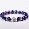 Handmade Natural Volcanic Stone Snowflake Stone Bead Bracelet Men's Retro 10/8mm Elastic Bead Couple Bracelet