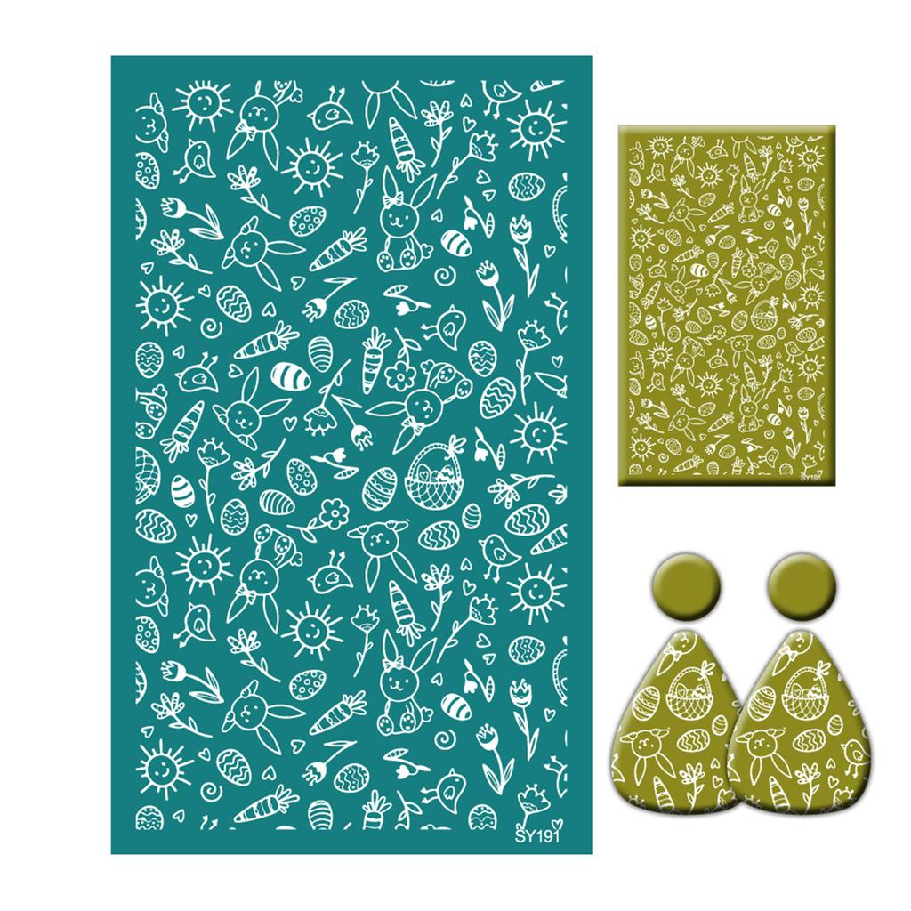 Kaninchen Eierschale Siebdruckschablonen 6,3x4 Zoll Waschbare Siebdruckschablonen für Tonohrringe Schmuckherstellung