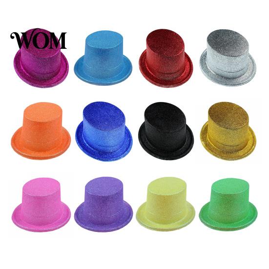 Versatile Top Hat for Birthday Celebrations Shiny Hats, Glitter Adult Kids, Colorful Magician Hat, Victorian Dress Up Christmas Sparkly Hats