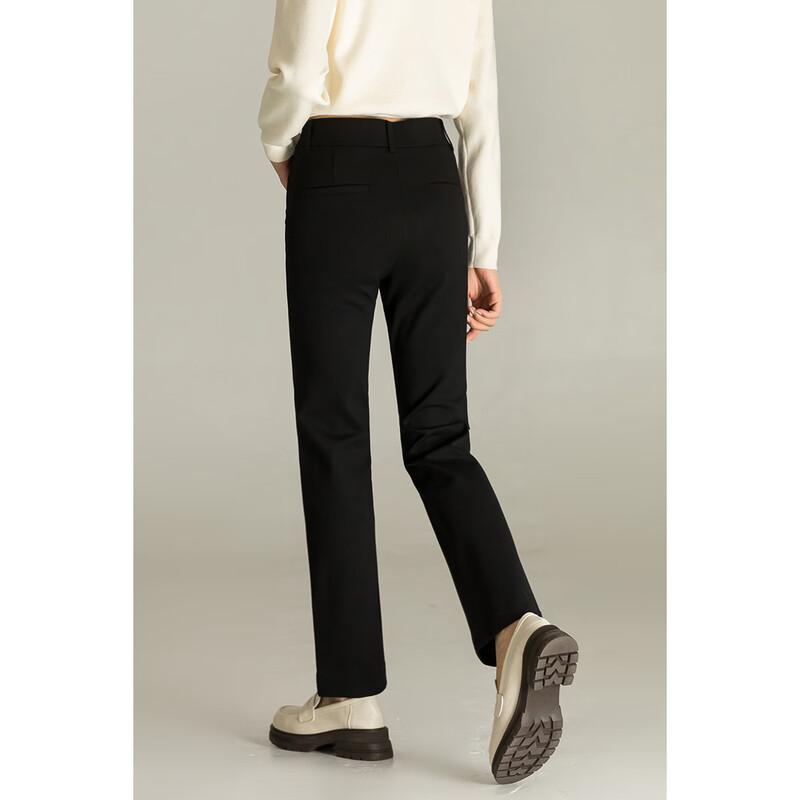 Mengshuya Women's High-Waist Slim Straight-Leg Knit Trousers