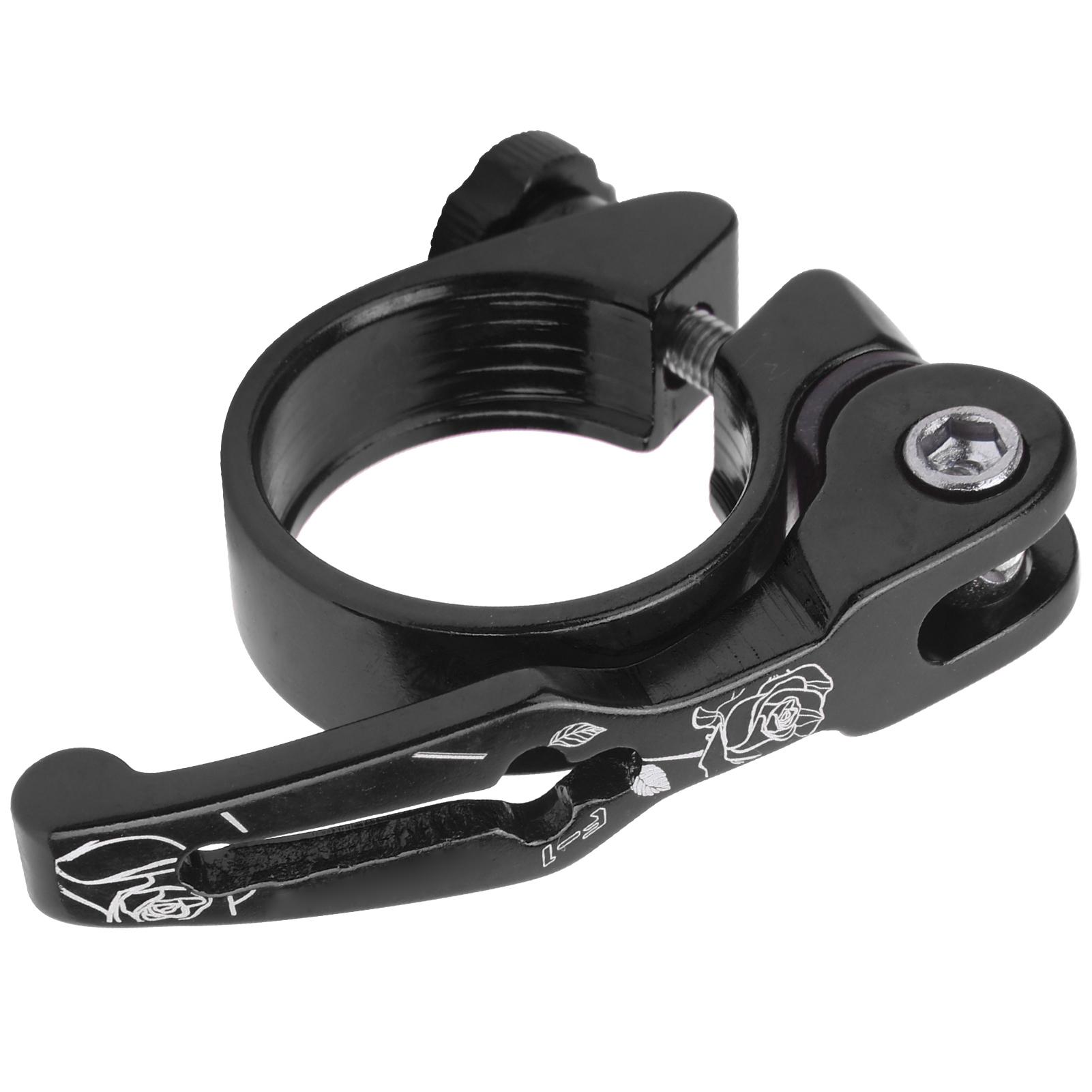 

31.8MM Bike Seat Clamp Aluminum Alloy Quick Release Mountain Road Bike Seatpost Clamp чёрный