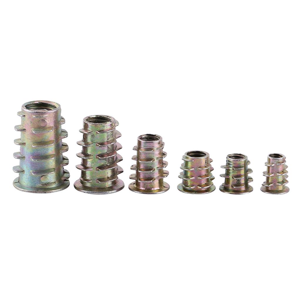 50pcs M4 M5 M6 M8 M10 Zinc Alloy Screw in Type Hex Drive Threaded Insert Nuts Assortment