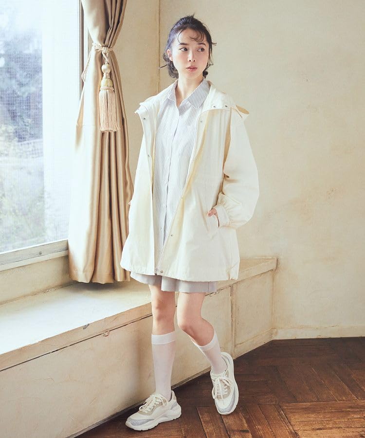 Earth Music Ecology Drawstring Ivory & Women's Mid-Length Hoodie,