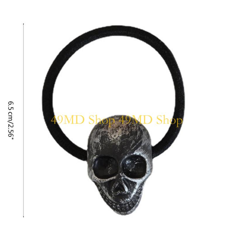49MD Halloween Skull Hair Rope for Adult Female Punk Skull Head Hairband Festival Party Hair Band Women Hair Accessories