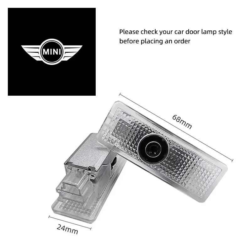 -2Pcs Car Door Projector Lamps 3D Welcome Shadow Lights For BMW MINI Cooper Works One JCW R55 R56 R50 R53 R60 R61 F54 F55 F56 F6