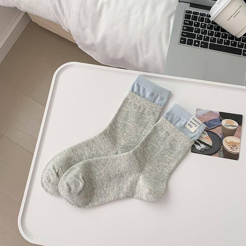 

Socks, Cotton Socks, Spring And Autumn Socks, Love Embroidery Piles, Socks, Double Compass Splicing, Long Stockings, Odor-Proof Boneless Cotton Socks 36-40