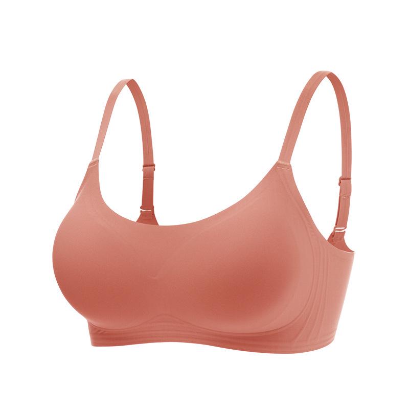 Women's Nude Seamless Wirefree Push-Up Bra Set with Jelly Strips, Adjustable for a Small Chest
